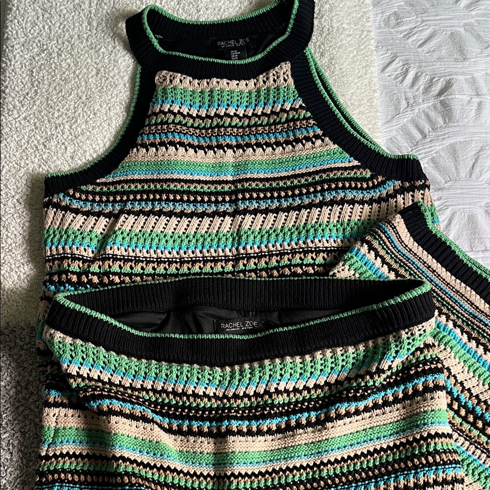 Rachel Zoe Multicolor Knit Tank and Skirt Set